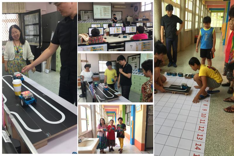 mBot智能小車程式設計：二人一組，利用輔助道具，長布條和木板軌道，看哪組先到逹終點？時間長短？