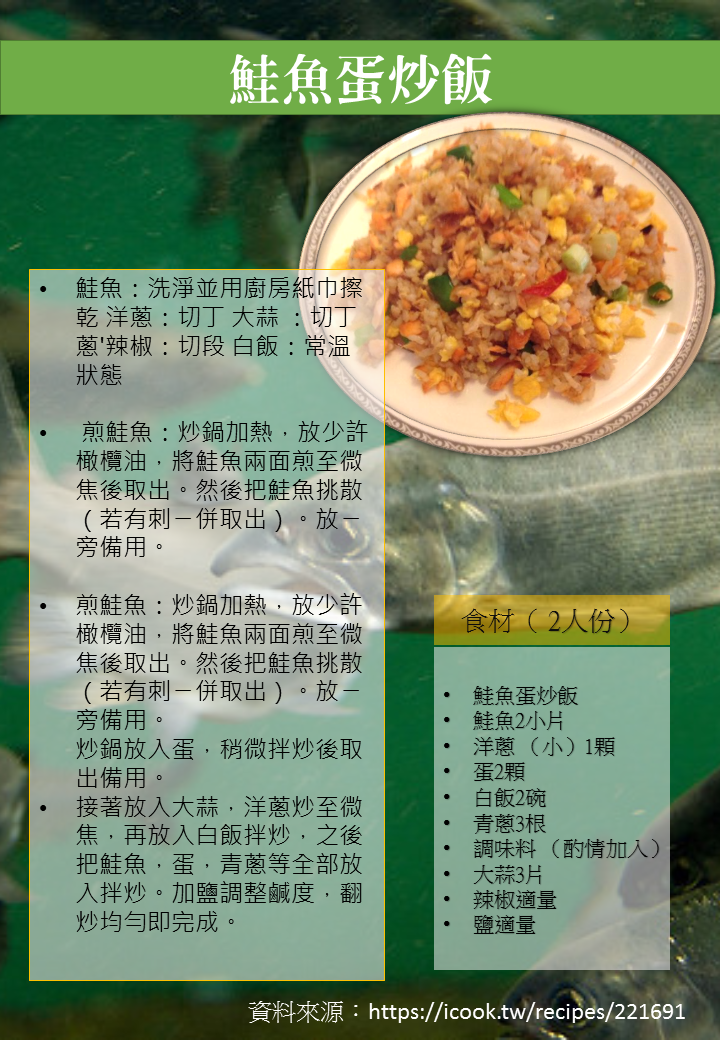 鮭魚蛋炒飯食譜
