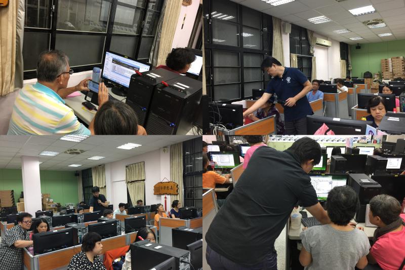 老師介紹如何拆解、網路線和系統處理、並安裝應用程式。