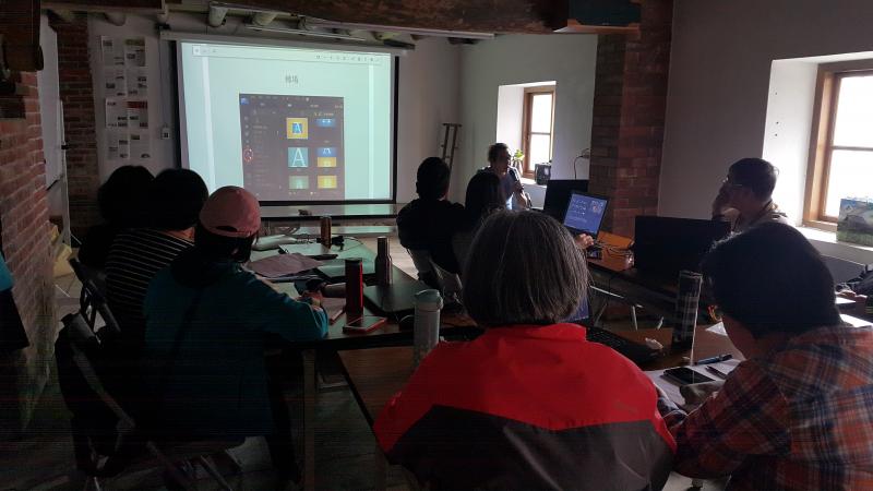 微電影工作營上課狀況。