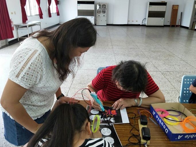 老師協助指導學員操作