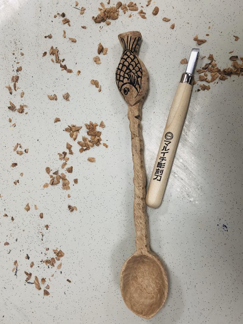 台灣鯛造型木勺結合雷射雕刻 -成品