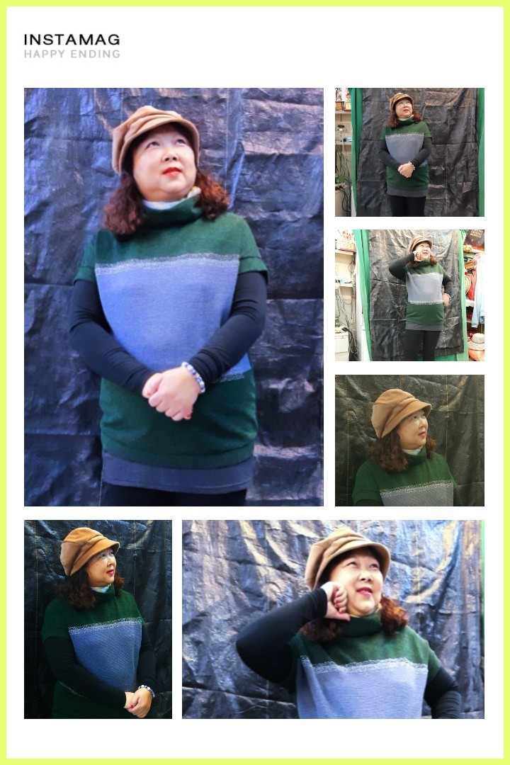 學員吳鄭淑女將多張照片合成排版，製作成有雜誌效果的影像作品