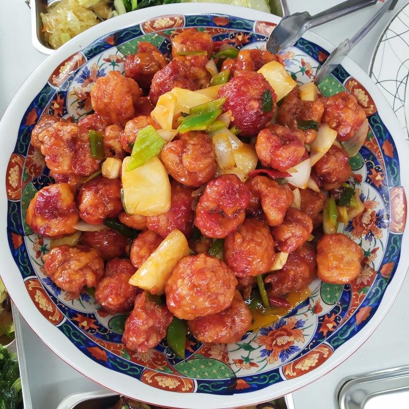 料理擺盤完成(荔枝雞肉)