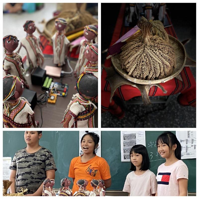 課程成果照片，編織的小偶服飾將隨著偏鄉的孩子，一起站上2020年全國科技創意競賽的決賽現場