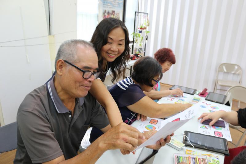 講師指導學員看圖示