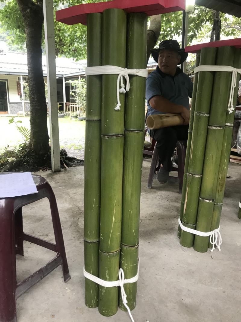 採集桂竹處理加工後成品