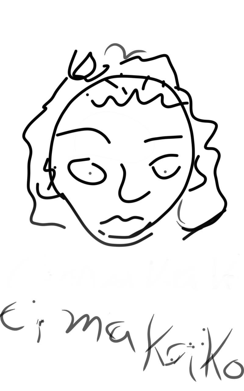 文健站長者運用平板中的繪圖APP畫出自己的自畫像