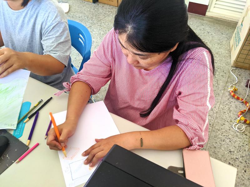 學員透過思考品牌故事構思品牌標誌