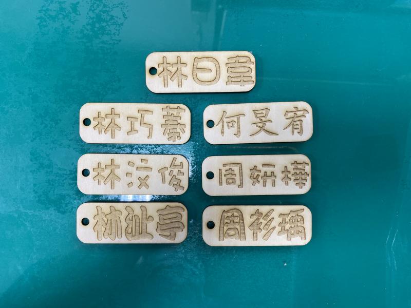 學員姓名牌。