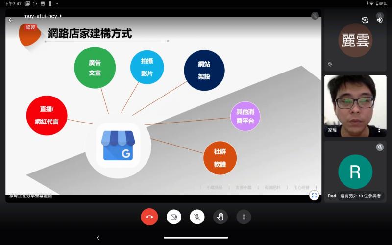 老師介紹網路店家建構方式有哪些注意事項提供學員了解