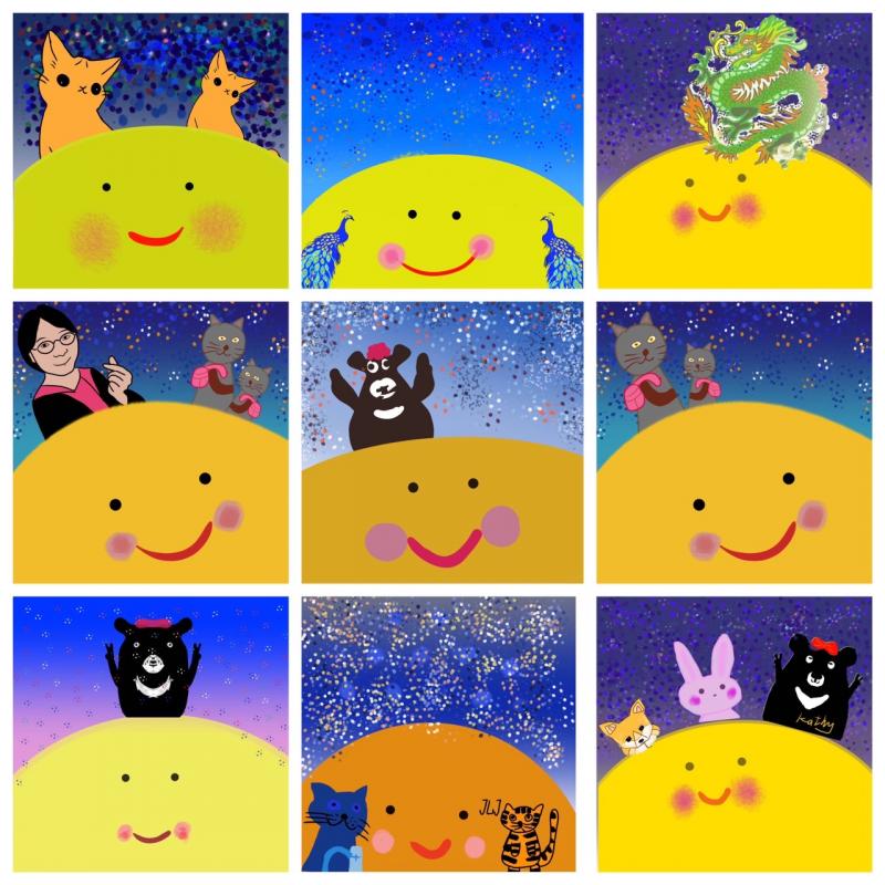 學員們的插畫作品拼貼成一幅美麗的畫作