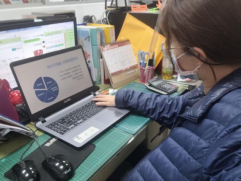 側拍老師進行線上教學時的狀態