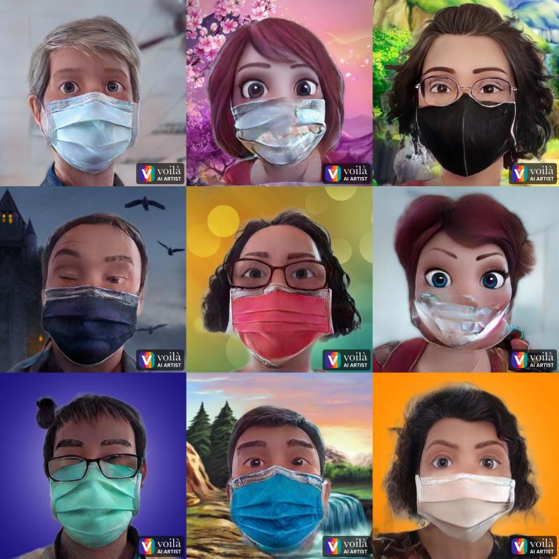 將學員透過voila app產出的圖像，拼貼成一張作品集。