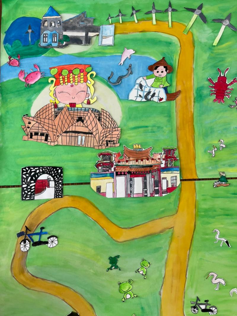 長幼學員手繪家鄉特色導覽地圖-上半部