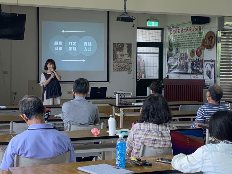 老師在台前講解簡報遊程設計心法