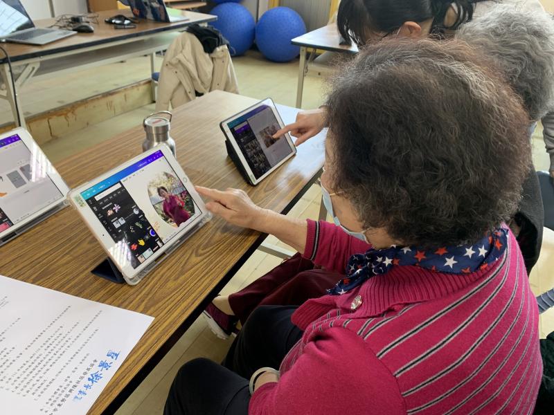 學員將拍的照片修圖