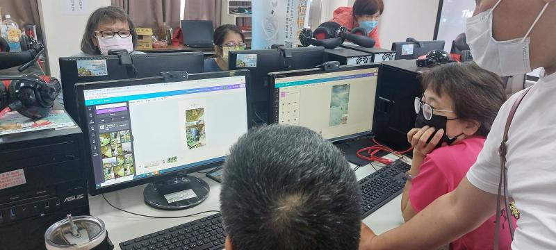 學員認真學習的態度，讓阿志老師更充滿幹勁!美工數位軟體需要更多更有耐心的教導，但老師一點都不會不耐煩，並且經常鼓勵讚美學員。