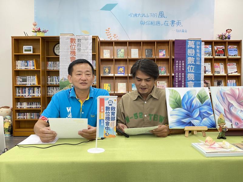 Podcast體驗，DOC駐點黃敏雄與萬巒鄉彩繪職人-陳智炫先生，錄製Podcast節目