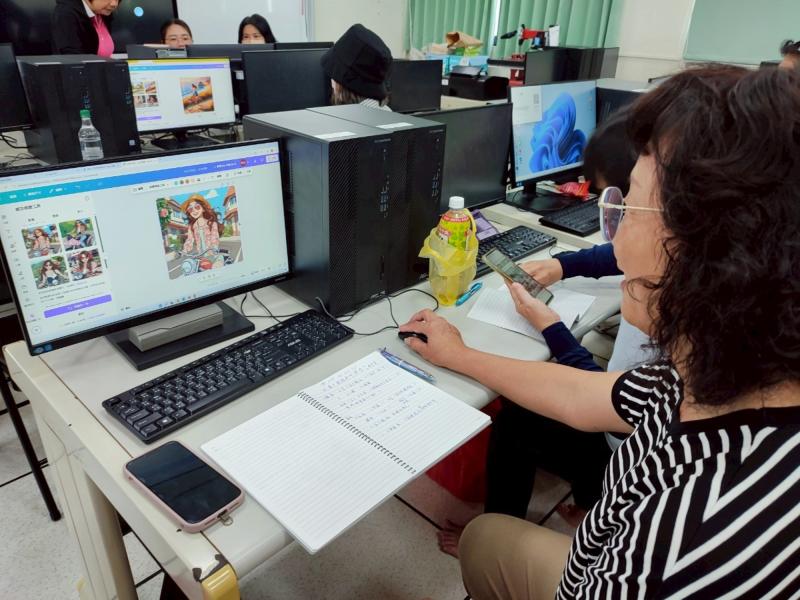 學員對於運用AI生成圖感到很有成就感。