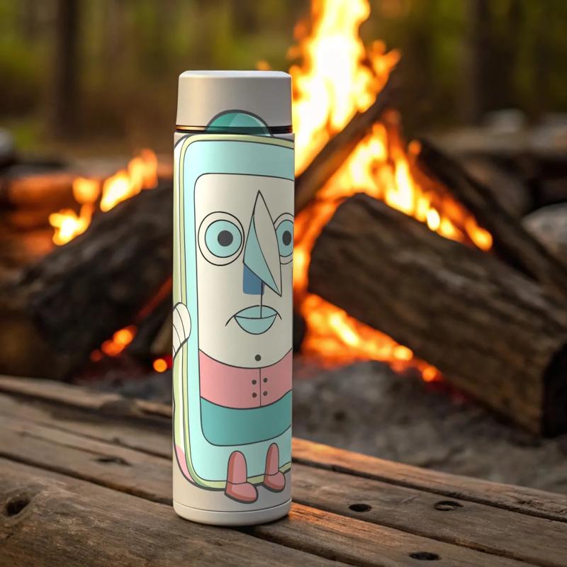 作者：徐冀屏，露營無聊嗎可以脫掉帽子的保溫瓶，重點是脫掉後怎麼戴回原位啊!