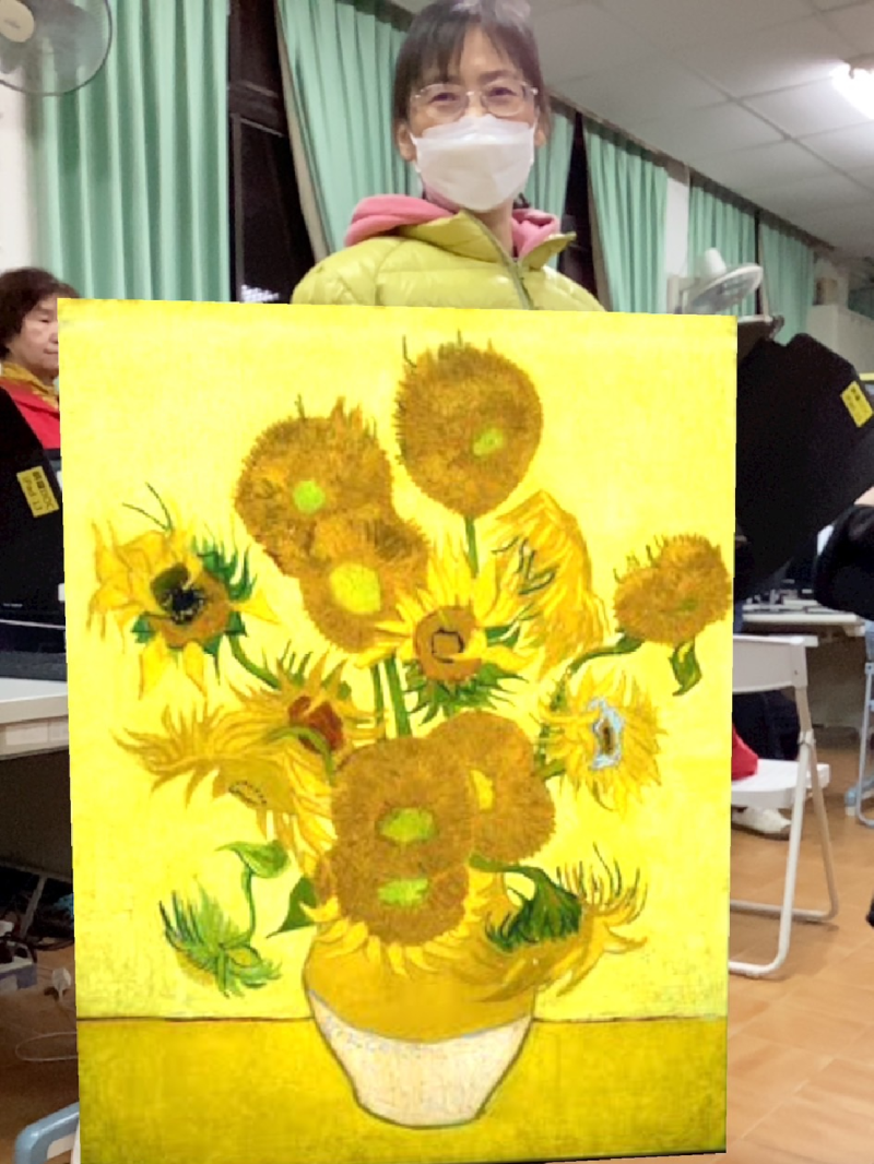 沒想到利用APP及平板的裝置，也能創造出和大師級的名畫一起合照