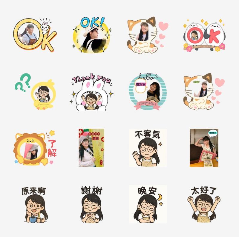 宜蓁心得： 沒想到只用一張自拍，就能用AI生成可愛的卡通圖像和Q版貼圖！整個過程簡單又有趣，還能自己加文字和裝飾，變成專屬貼圖，真的太療癒，原來我也可以這麼有創意！