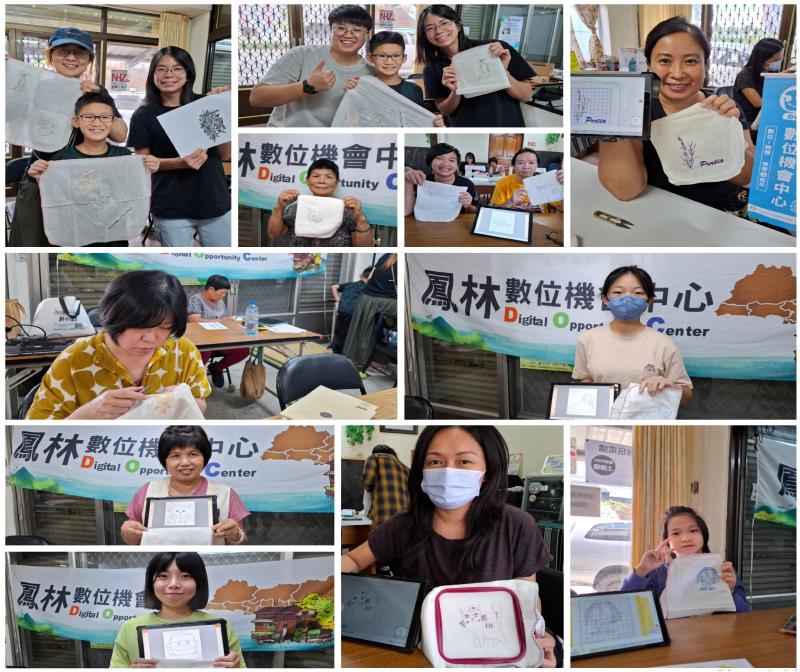 學員與電繡成品合照