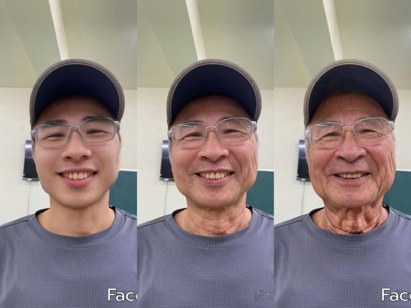 生成的年輕與年老相片，大家開心不已