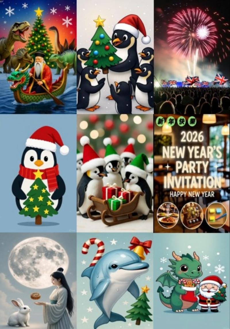 各位學員發揮自已的創意, 讓AI產生祝福的圖案可以用來匯出製作出給人祝福滿滿的卡片。